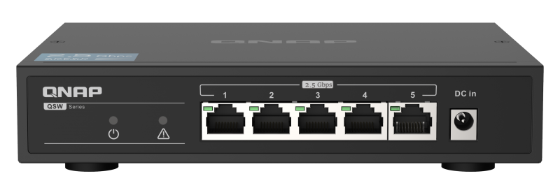  QNAP 6-Port 10GbE & 2.5GbE (QSW-2104-2T-US) Plug